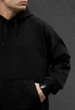 Мужской Худи Базовый Черный Оверсайз С Капюшоном Мягкое Basic Black Oversize M (402509) - изображение 3