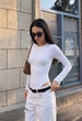 Женское боди стаф белое однотонное базовое Staff ka white M (402595) - изображение 1