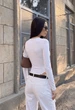 Женское боди стаф белое однотонное базовое Staff ka white M (402595) - изображение 2