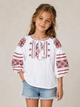 Вышиванка для девочки 5-9 лет белая с вышивкой (Q6193) 116 - изображение 1
