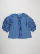 Женская блузка-вышиванка голубая с вышивкой, 2XL (Q6155) - изображение 8