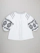 Женская блузка-вышиванка белая с вышивкой, рукав 3/4 (Q6155) M - изображение 8