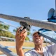 Синя парасолька Sport-Brella Versa-Brella UPF 50+ з універсальним затискачем і обертанням на 360 градусів (250131) - зображення 15