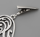 Декоративная застежка для одежды Ажурное сердце, зажим для кардигана, кофты и жилета Серебристая (AZD-1301) - изображение 5