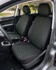 Чехлы на сиденья для FIAT Tipo (II) (Фиат Типо II), универсальные, ткань + алькантара, комплект, черные с зеленой строчкой - изображение 1