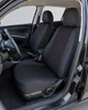 Чехлы на сиденья для FIAT Tipo (II) (Фиат Типо II), универсальные, ткань + алькантара, комплект, черные с красной строчкой - изображение 6