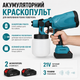 Краскопульт аккумуляторный краскопульт пульверизатор в комплекте 2 аккумулятора - изображение 1