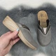 Тапочки женские для дома Inblu серые эко-кожа на танкетке 35р (22,5 см) 8562 - изображение 4