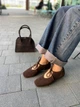 Балетки женские весенне-осенние KATI SHOES из натуральной замши 35 р. шоколадные 075 (6295) - изображение 2
