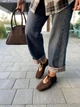 Балетки женские весенне-осенние KATI SHOES из натуральной замши 35 р. шоколадные 075 (6295) - изображение 6