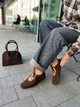 Балетки женские весенне-осенние KATI SHOES из натуральной замши 35 р. шоколадные 075 (6295) - изображение 9