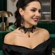 Набір прикрас у готичному стилі мереживний чокер та сережки Honey Fashion Accessories чорний (12-395) - зображення 1