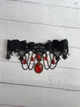 Готичний мереживний чокер з кристалами та ланцюжками Honey Fashion Accessories чорний (12-397) - изображение 4