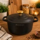Каструля з мармуровим покриттям та металевою кришкою 28х13 см 6.5 л Edenberg EB-12095 Чорний (EB-12095) - зображення 2