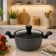 Каструля-казан Edenberg EB-3485 з алмазним покриттям та скляною кришкою 3 л 22x9,5 см (EB-3485) - зображення 1