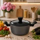 Каструля-казан Edenberg EB-3488 з алмазним покриттям та скляною кришкою 6,7 л 28x12,5 см (EB-3488) - зображення 1