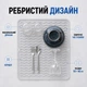 Коврик для сушки посуды Коврик силиконовый антискользящий сушилка подкладка для посуды защитный рельефный кухонный под посуду 50 х 40 см серебристый kayfovo SS-3 - изображение 2