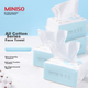 Детские салфетки для лица MINISO, одноразовые мягкие хлопковые салфетки, многоразовые очищающие салфетки для детей, 120 листов*4 упаковки, 100% чистый хлопок - изображение 4