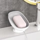 Мыльница на раковину с носиком для слива воды (бело-серая) - изображение 5