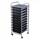 Мобильный органайзер с 10 ящиками, 33×37×86 см, черный Costway - изображение 1