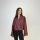 Тренч жіночий вкорочений еко-шкіра бордовий, 2XL-3XL - изображение 8
