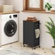 Узкая корзина для белья SONGMICS 40×24×74 см на колёсах с верхней полкой, коричнево-чёрная - изображение 2