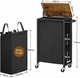 Узкая корзина для белья SONGMICS 40×24×74 см на колёсах с верхней полкой, коричнево-чёрная - изображение 3