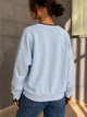 Світшот жіночий Matinee&Fancy 877-52 oversize з подвійним коміром і вишивкою one size блакитний - зображення 4