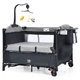 Мобіль для дитячого ліжечка GOPLUS Baby Travel Cot 125 x 65 x 78 см чорний - зображення 1