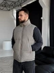 Чоловіча жилетка безрукавка демісезона з утеплювачем без капюшона матова Well XL Сіра з Бежевим - зображення 1