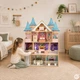 Drewniany domek dla lalek EcoToys Bella z zestawem mebli EF8306 (5905817012077) - obraz 8