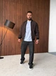 Мужской демисезонный бомбер с матовой плащевки без капюшона осінь весна Keep S Коричневый - изображение 7