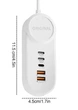 Зарядное устройство зарядка адаптер PD18W на 2USB (быстрая зарядка) + 2хType-C с сетевым шнуром питания - изображение 3
