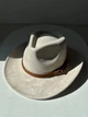 Шляпа Федора Ковбойка унисекс замшевая с ремешком TEXAS молочная - изображение 1