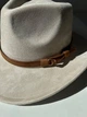 Шляпа Федора Ковбойка унисекс замшевая с ремешком TEXAS молочная - изображение 8