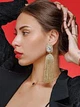 Женские сережки вечерняя бижутерия Длинные 13 см jewelry золотистые - изображение 5