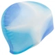 Шапочка для плавания двухцветная силиконовая взрослая Cima 8683 White-Light Blue - изображение 3