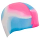 Шапочка для плавания двухцветная силиконовая взрослая Cima 8683 Pink-Blue-White - изображение 2