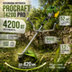 Бензокоса ProCraft T4200 PRO бензиновый триммер мотокоса 4200 Вт 52 см³ 2 тактная коса для травы сорняков кустарников сада дачи огорода 9000 об/мин ширина скашивания 420 мм леска нож 3 диска автоматическая катушка ремень рюкзак - изображение 1