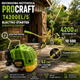 Бензокоса Procraft T4200EL S Electro Starter мотокоса бензиновая триммер электростартер двухтактный 52 см3 4200 Вт для травы сорняков зарослей сада дачи огорода участка разборная штанга 10500 об мин 415 мм леска нож диск катушка ранцевый ремень - изображение 1