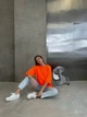 Жіноча однотонна футболка oversize / Помаранчевий one-size / BASED 0126810 - зображення 8