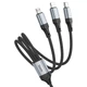 Кабель HOCO X102 Fresh 3-in-1 charging data cable (iP+Micro+Type-C) Black - изображение 3