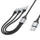 Кабель HOCO X102 Fresh 3-in-1 charging data cable (iP+Micro+Type-C) Black - изображение 4