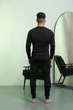 Термобілизна чоловіча на флісі зимова спортивна 4XL Чорний теплий комплект для спорту та щоденного носіння - изображение 9