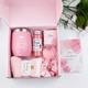 Подарочный набор Lesko Spa Gift Basket Set 06 из 7 предметов Pink термостакан мыло соль для ванны свеча - изображение 5