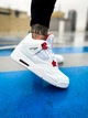 Кросівки чоловічі і жіночі Ni Air Jord 4 White Red/ Най аір Джор 4 білі із червоним високі 43 - зображення 2