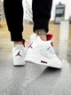 Кросівки чоловічі і жіночі Ni Air Jord 4 White Red/ Най аір Джор 4 білі із червоним високі 43 - зображення 8