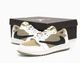 Кроссовки женские и мужские Ni Jord 1 Low x Travis Scott Golf White / Най Джорд белые оливковые 45 - изображение 4