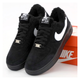 Кроссовки зимние мужские Ni Air Force 1 black с мехом / кеды Най аир Форс 1 черные на меху 41 - изображение 1