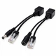 Пассивный PoE-адаптер RJ45 инжектор и сплиттер для IP-камер, 12–48 В, кабель 16 см, черный 2 шт комплект - изображение 3